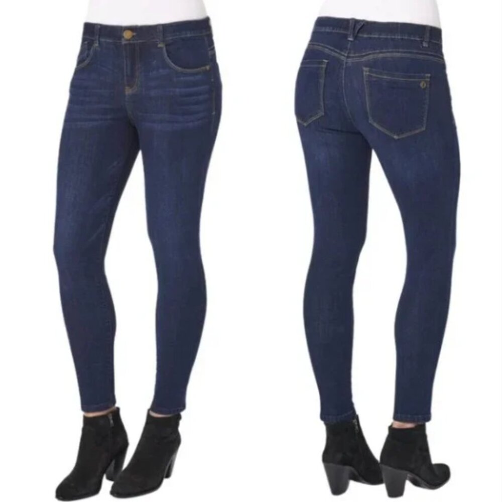 Democracy Jeans Ab Solution Skinny Mid Rise Dark Wash Stretch Denim SZ 8/29